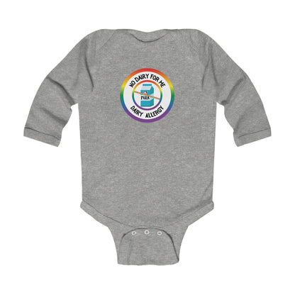 Dairy Allergy Rainbow Logo Long Sleeve Onesie