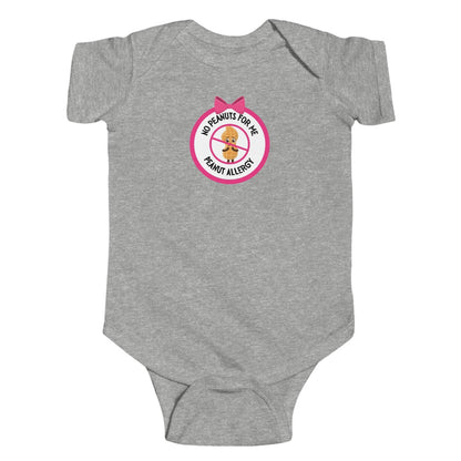Peanut Allergy Pink Logo Short Sleeve Onesie