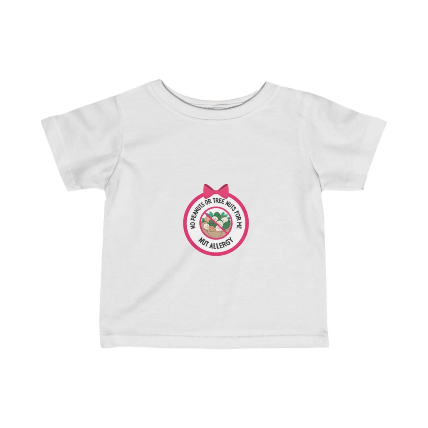 Nut Allergy Pink Logo Baby Tee