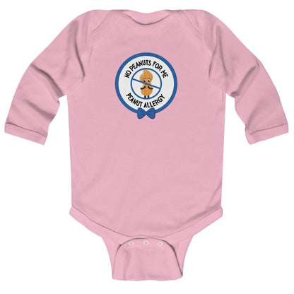 Peanut Allergy Blue Logo Long Sleeve Onesie