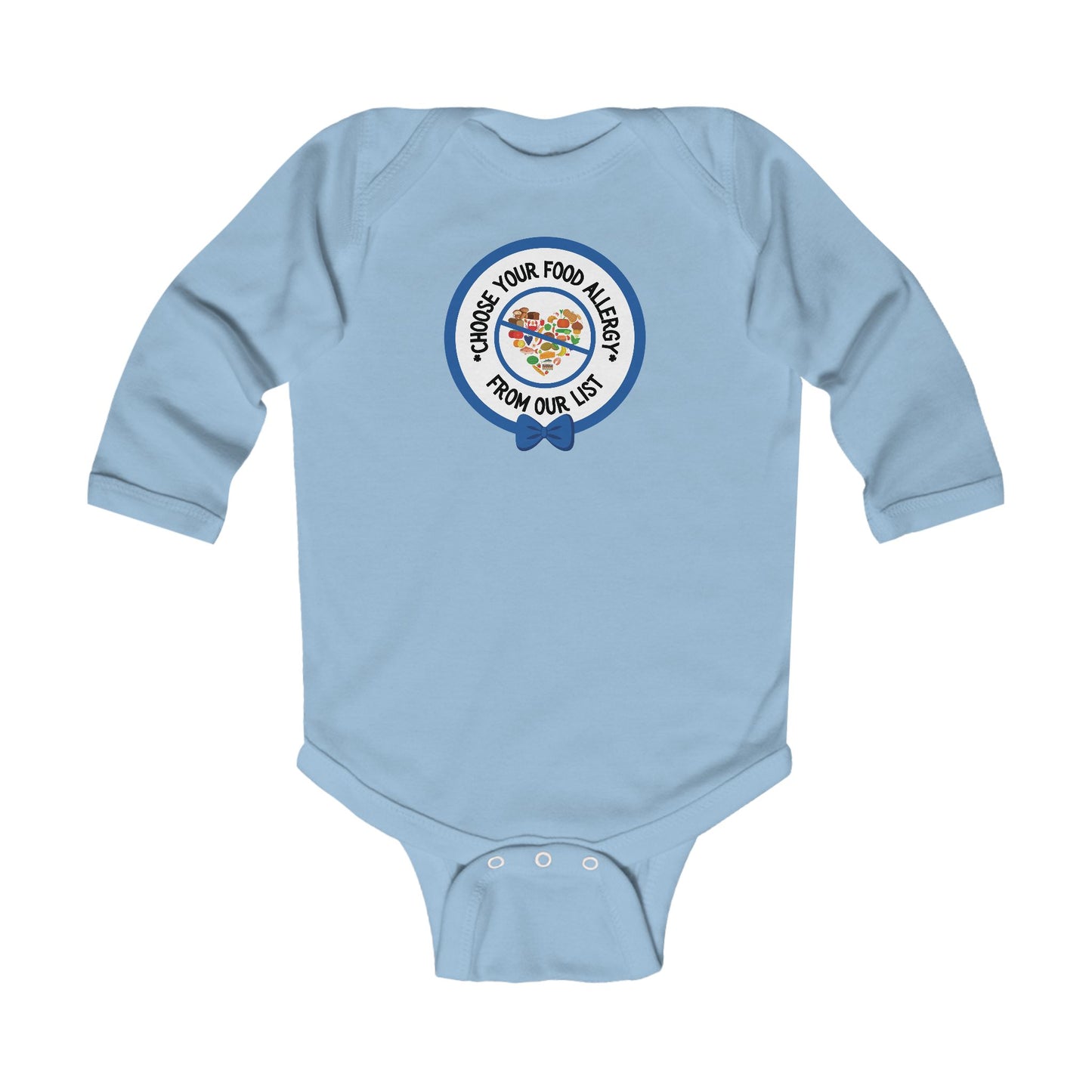 Other Food Allergies Blue Logo Long Sleeve Onesie