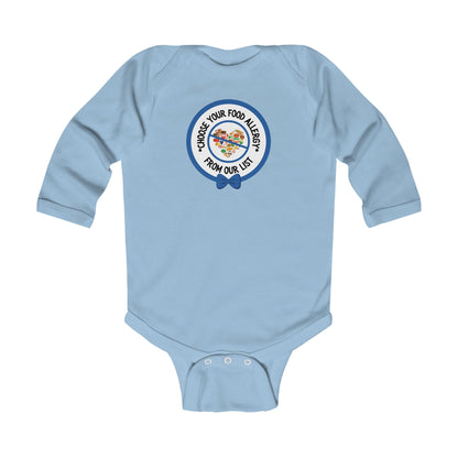 Other Food Allergies Blue Logo Long Sleeve Onesie