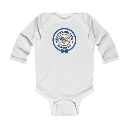 Other Food Allergies Blue Logo Long Sleeve Onesie