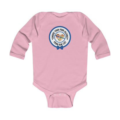 Other Food Allergies Blue Logo Long Sleeve Onesie