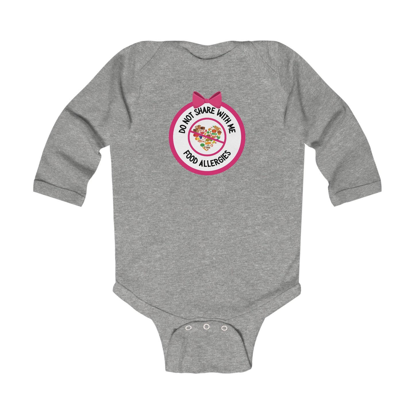 Multiple Allergies Pink Logo Long Sleeve Onesie