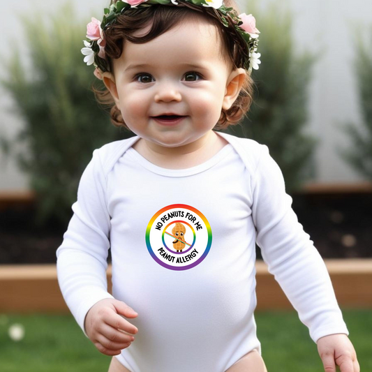 Peanut Allergy Rainbow Logo Long Sleeve Onesie