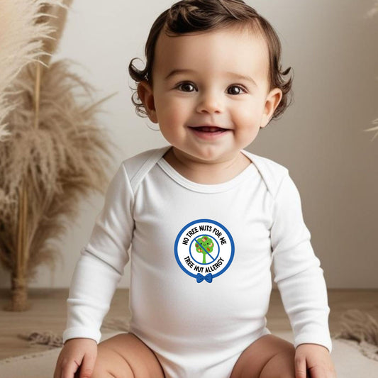 Tree Nut Allergy Blue Logo Long Sleeve Onesie