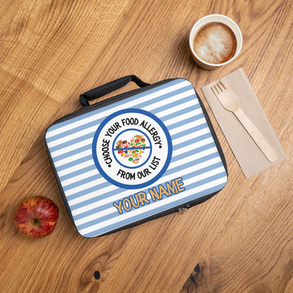 Blue Striped Food Allergy Lunchbox