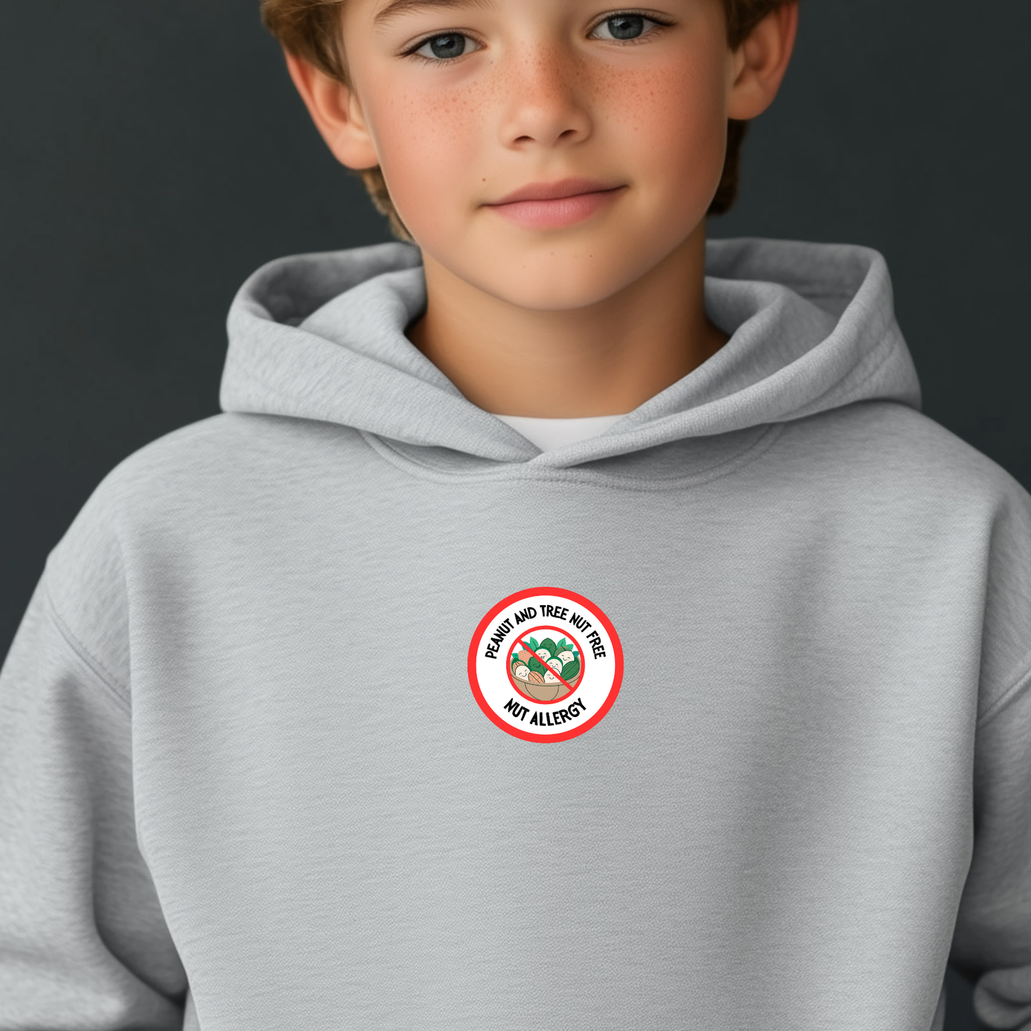 Nut Allergy Red Logo Youth Hoodie