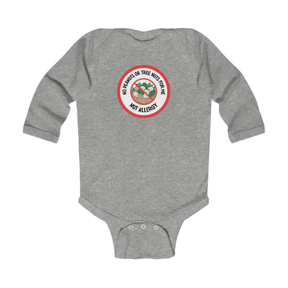 Nut Allergy Red Logo Long Sleeve Onesie
