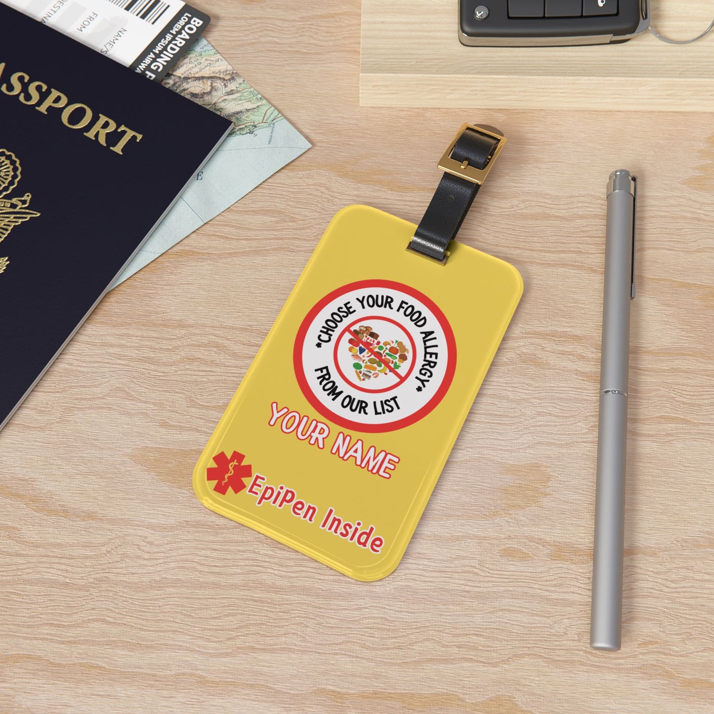 Food Allergy Bag Tag w/EpiPen