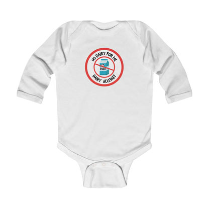 Dairy Allergy Red Logo Long Sleeve Onesie