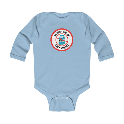 Dairy Allergy Red Logo Long Sleeve Onesie