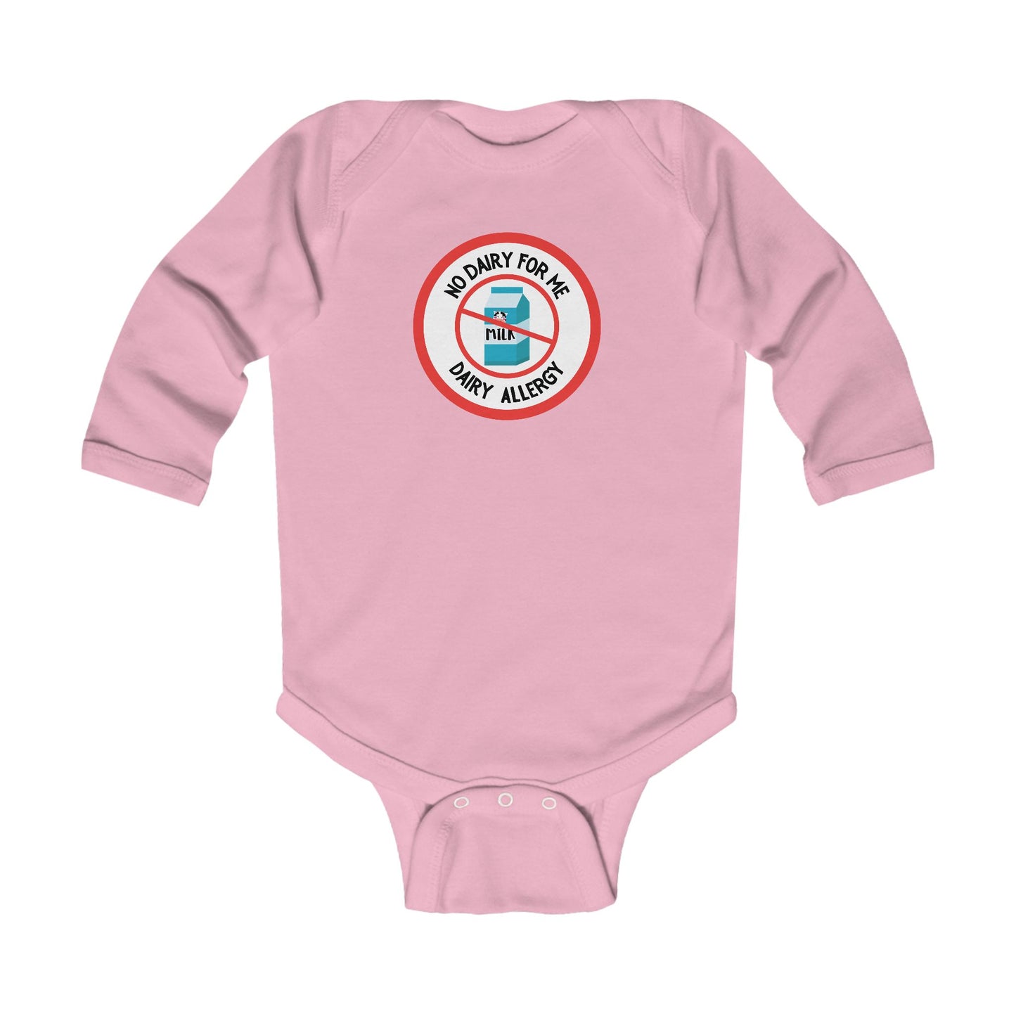 Dairy Allergy Red Logo Long Sleeve Onesie