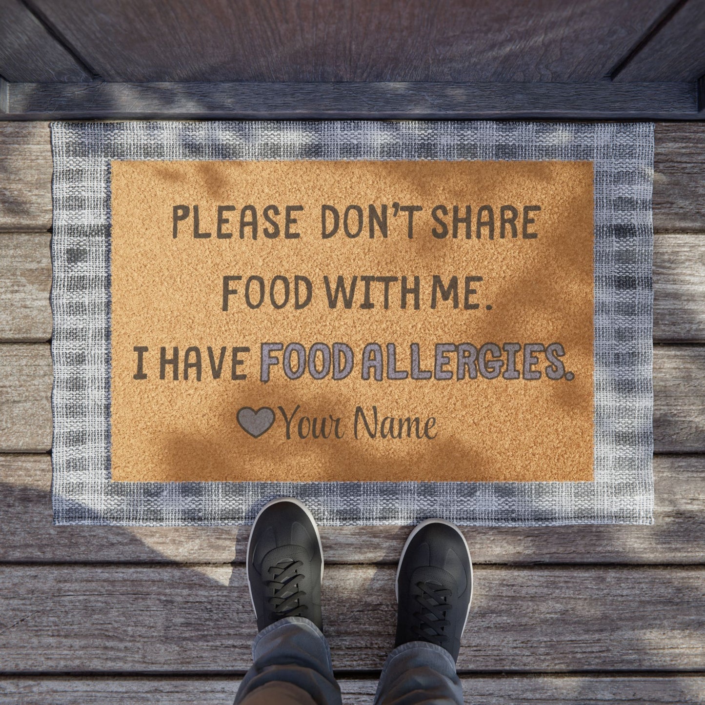 Blue Food Allergies Doormat