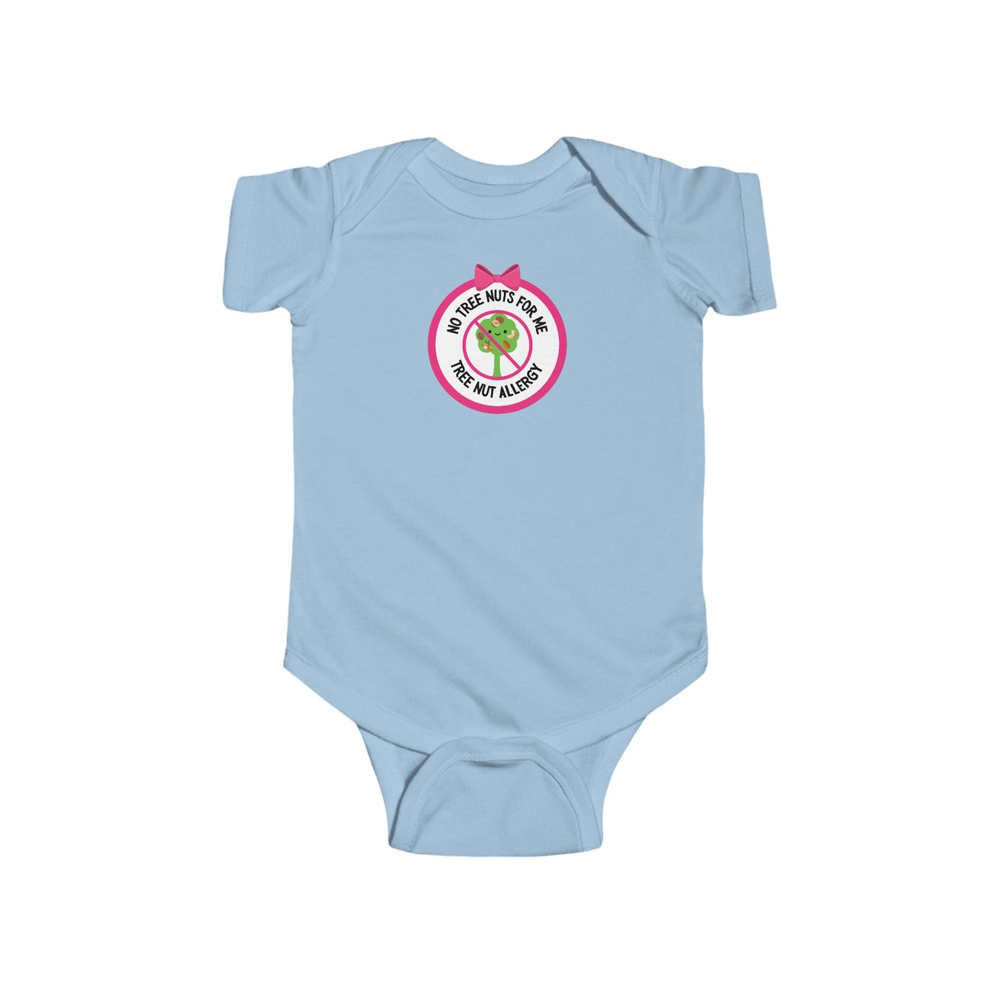 Tree Nut Allergy Pink Logo Short Sleeve Onesie