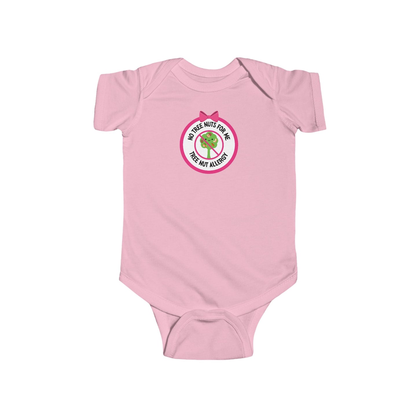 Tree Nut Allergy Pink Logo Short Sleeve Onesie