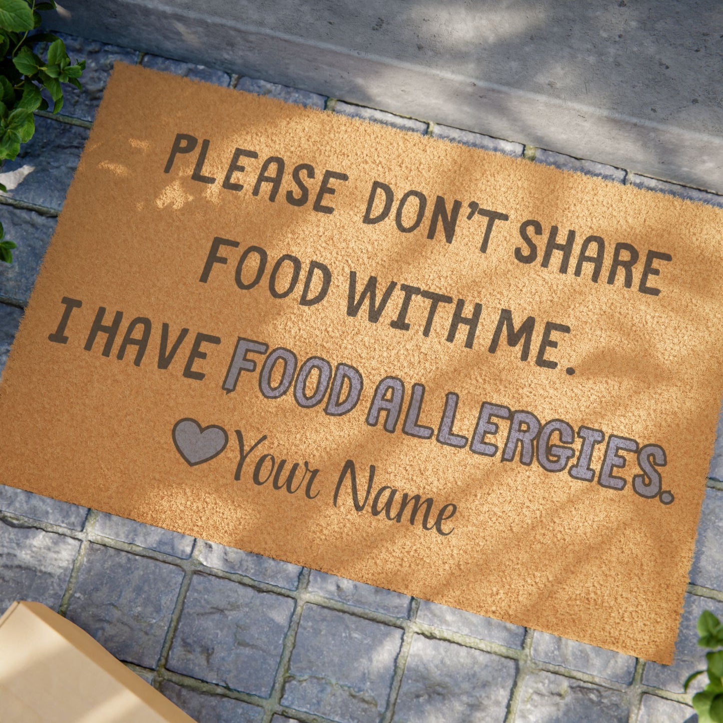 Blue Food Allergies Doormat