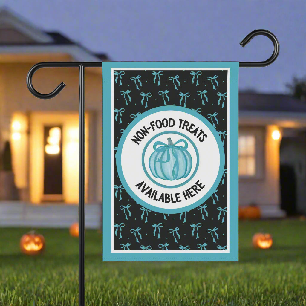 Allergy-Friendly Halloween Garden Flag – Food Allergy Awareness Yard Sign for Safe, Non-Food Treats