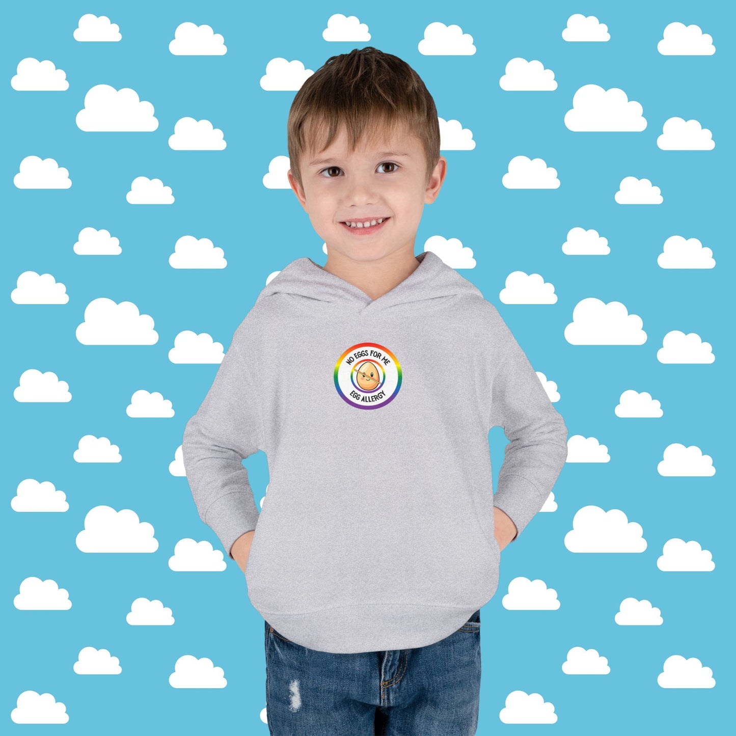 Egg Allergy Rainbow Logo Toddler Hoodie