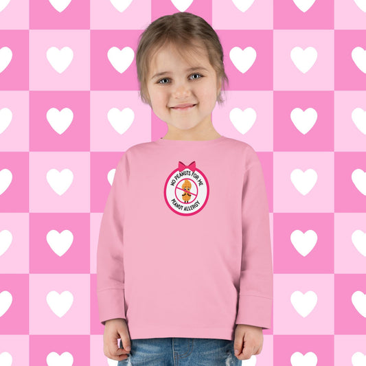 Peanut Allergy Pink Logo Toddler Long Sleeve