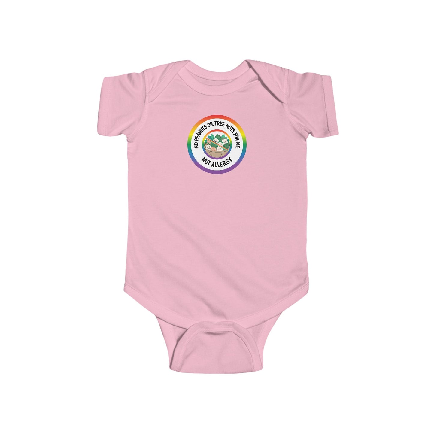 Nut Allergy Rainbow Logo Short Sleeve Onesie