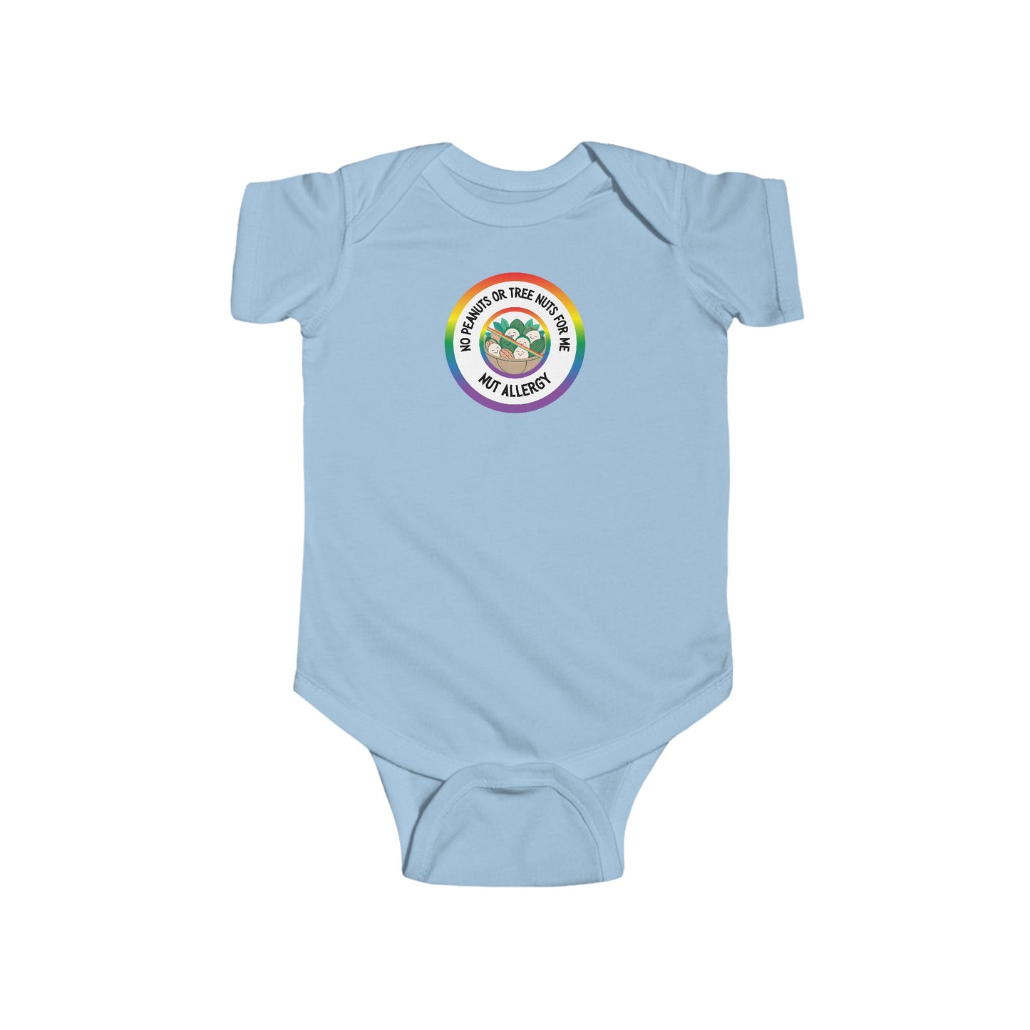 Nut Allergy Rainbow Logo Short Sleeve Onesie