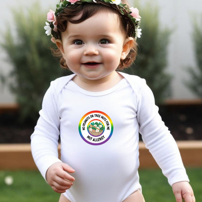 Nut Allergy Rainbow Logo Long Sleeve Onesie