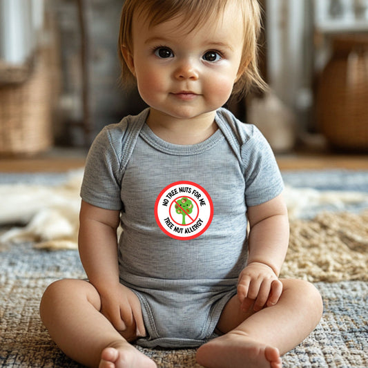 Tree Nut Allergy Red Logo Short Sleeve Onesie