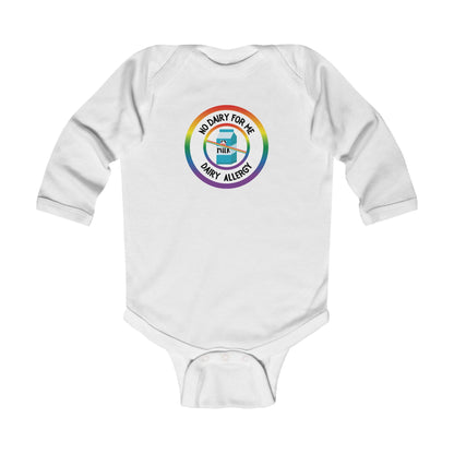 Dairy Allergy Rainbow Logo Long Sleeve Onesie