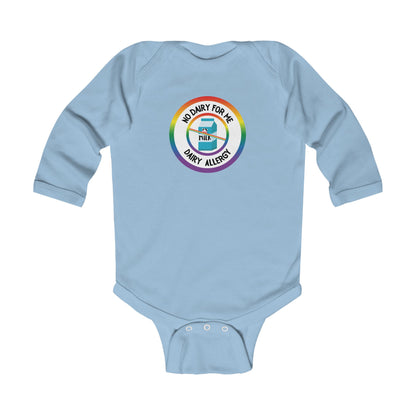 Dairy Allergy Rainbow Logo Long Sleeve Onesie