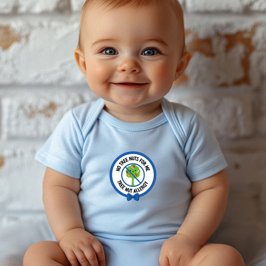 Tree Nut Allergy Blue Logo Short Sleeve Onesie