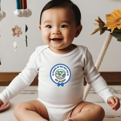 Nut Allergy Blue Logo Long Sleeve Onesie