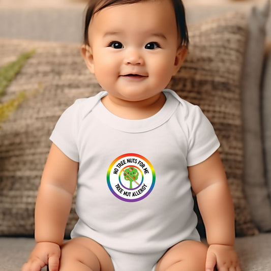 Tree Nut Allergy Rainbow Logo Short Sleeve Onesie