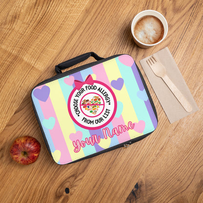 Pastel Hearts Food Allergy Lunchbox