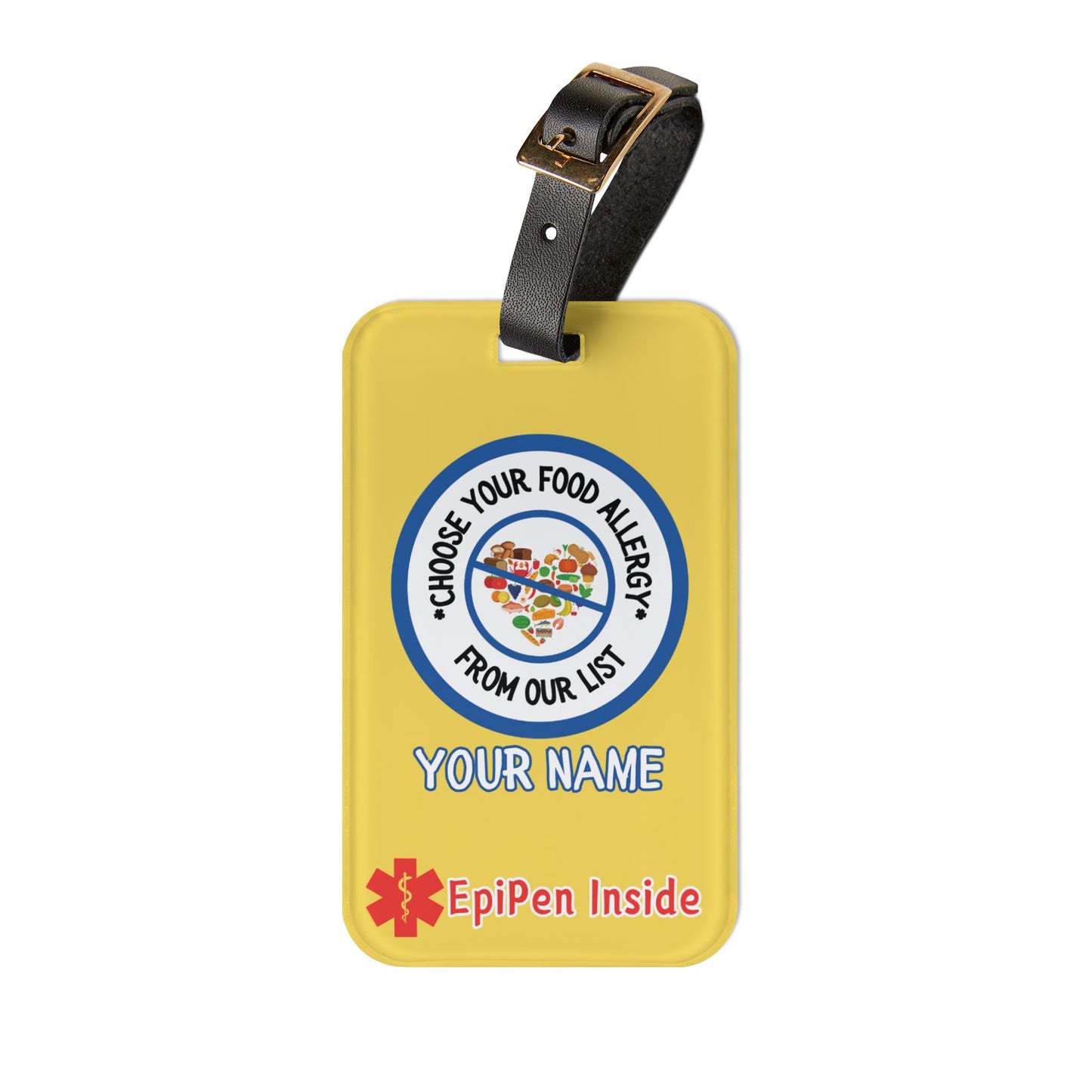 Food Allergy Bag Tag w/EpiPen