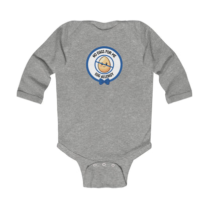 Egg Allergy Blue Logo Long Sleeve Onesie