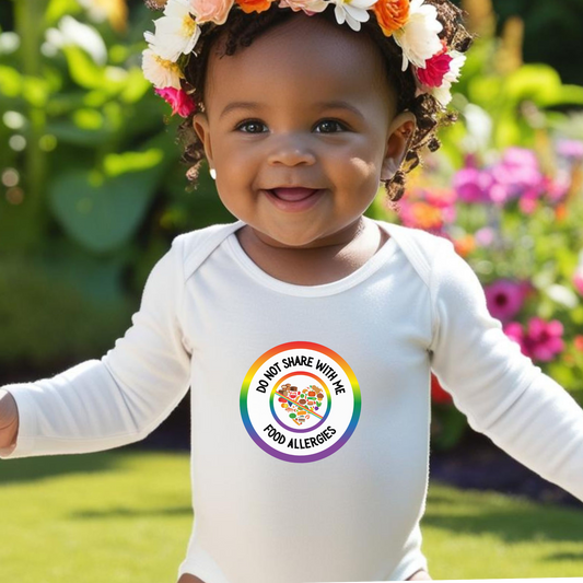Multiple Allergies Rainbow Logo Long Sleeve Onesie