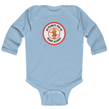 Peanut Allergy Red Logo Long Sleeve Onesie