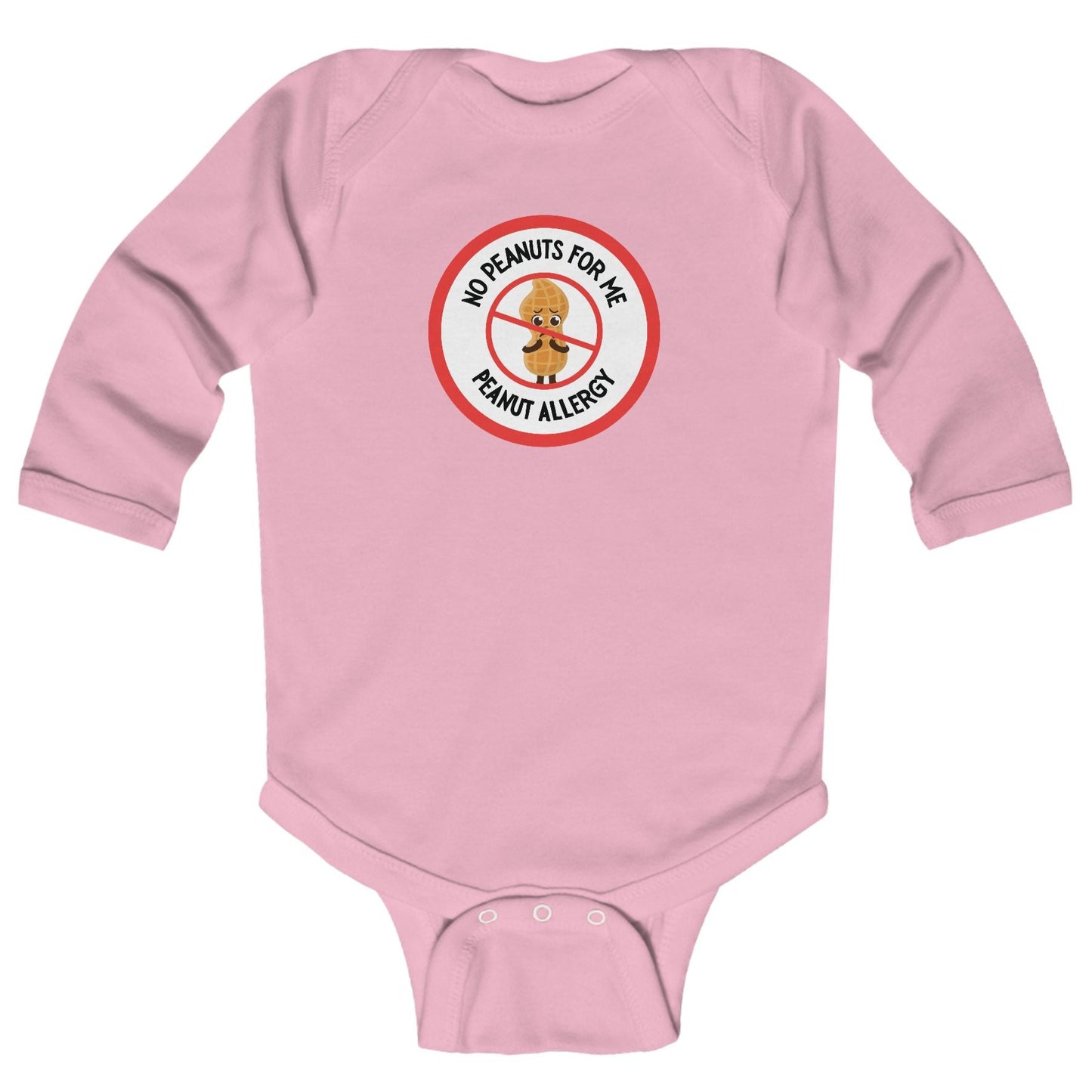 Peanut Allergy Red Logo Long Sleeve Onesie