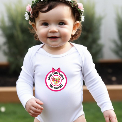 Multiple Allergies Pink Logo Long Sleeve Onesie
