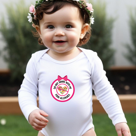 Multiple Allergies Pink Logo Long Sleeve Onesie