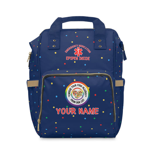 Blue Polka Dot Diaper Backpack