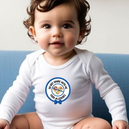 Multiple Allergies Blue Logo Long Sleeve Onesie