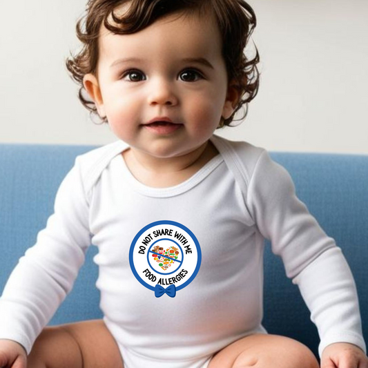 Multiple Allergies Blue Logo Long Sleeve Onesie