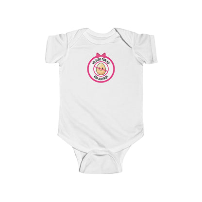 Egg Allergy Pink Logo Short Sleeve Onesie