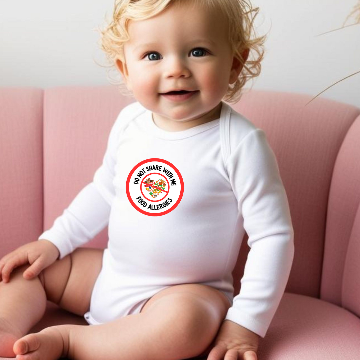 Multiple Allergies Red Logo Long Sleeve Onesie