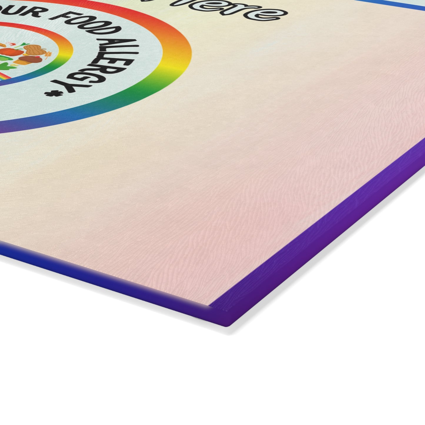 Food Allergy Glass Cutting Board