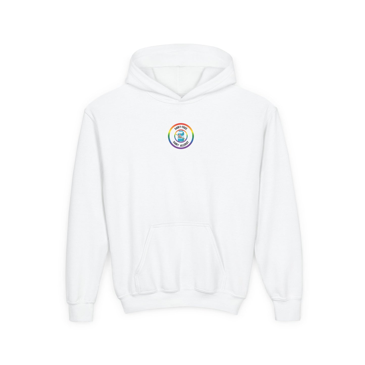 Dairy Allergy Rainbow Logo Youth Hoodie