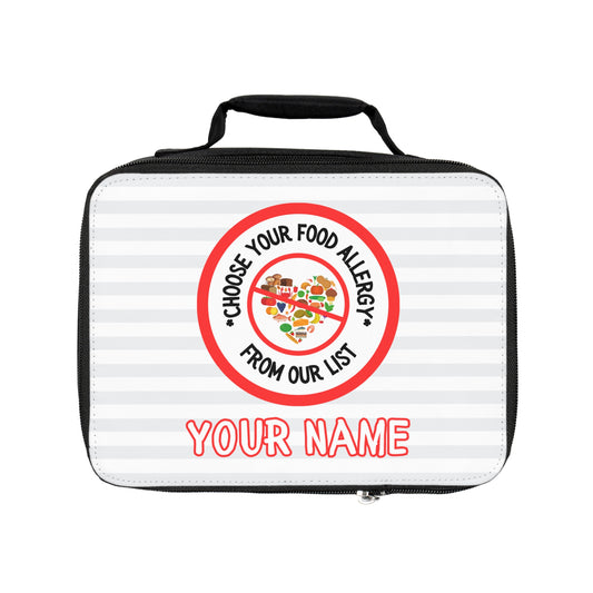 Gray Striped Food Allergy Lunchbox